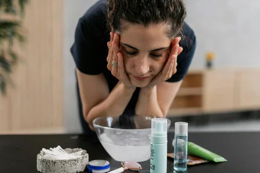Woman Washing her face